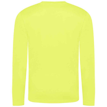 Electric Yellow - Back - AWDis Cool Mens Moisture Wicking Long-Sleeved T-Shirt