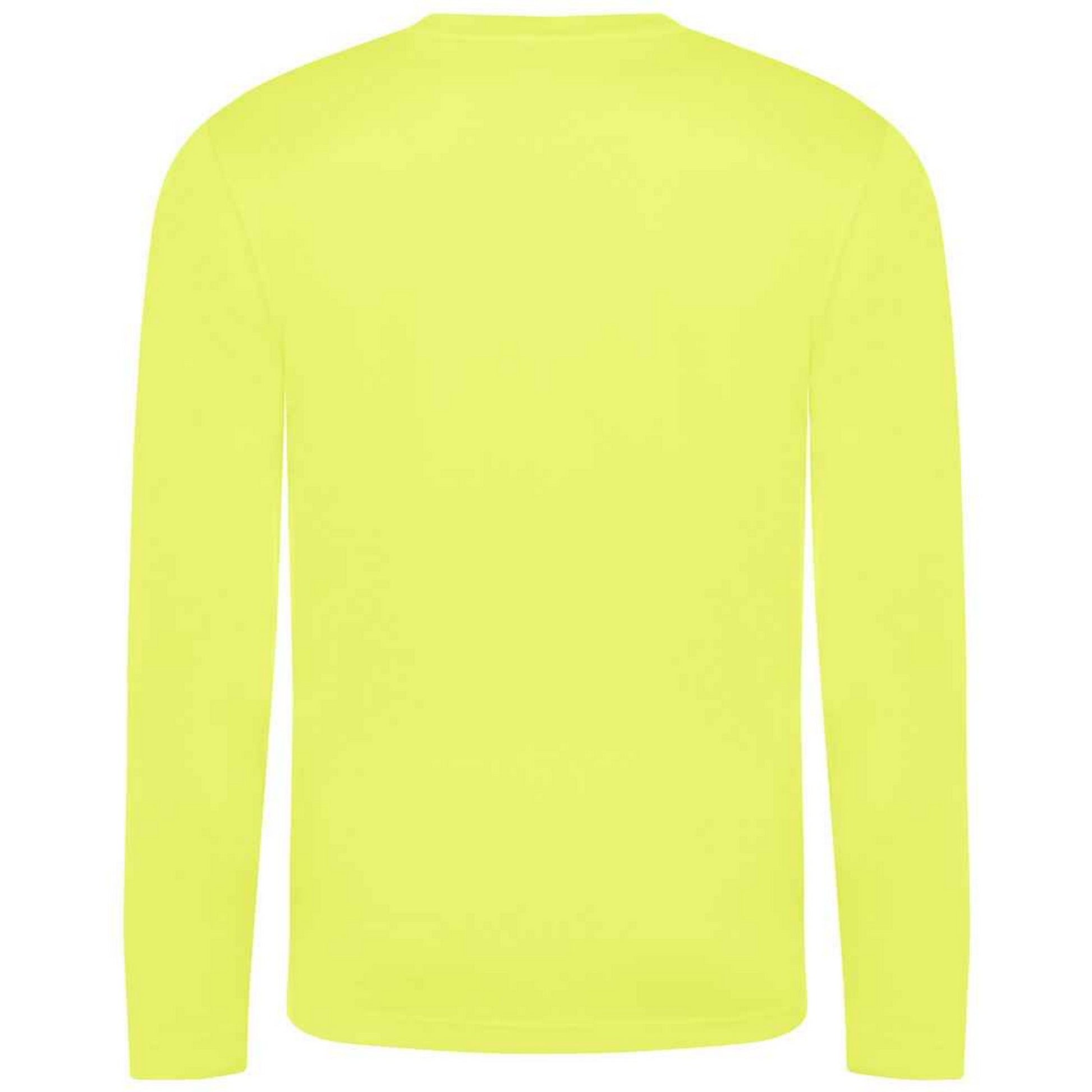 Electric Yellow - Back - AWDis Cool Mens Moisture Wicking Long-Sleeved T-Shirt