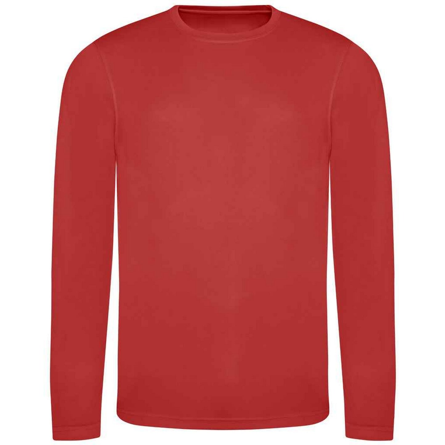Fire Red - Front - AWDis Cool Mens Moisture Wicking Long-Sleeved T-Shirt