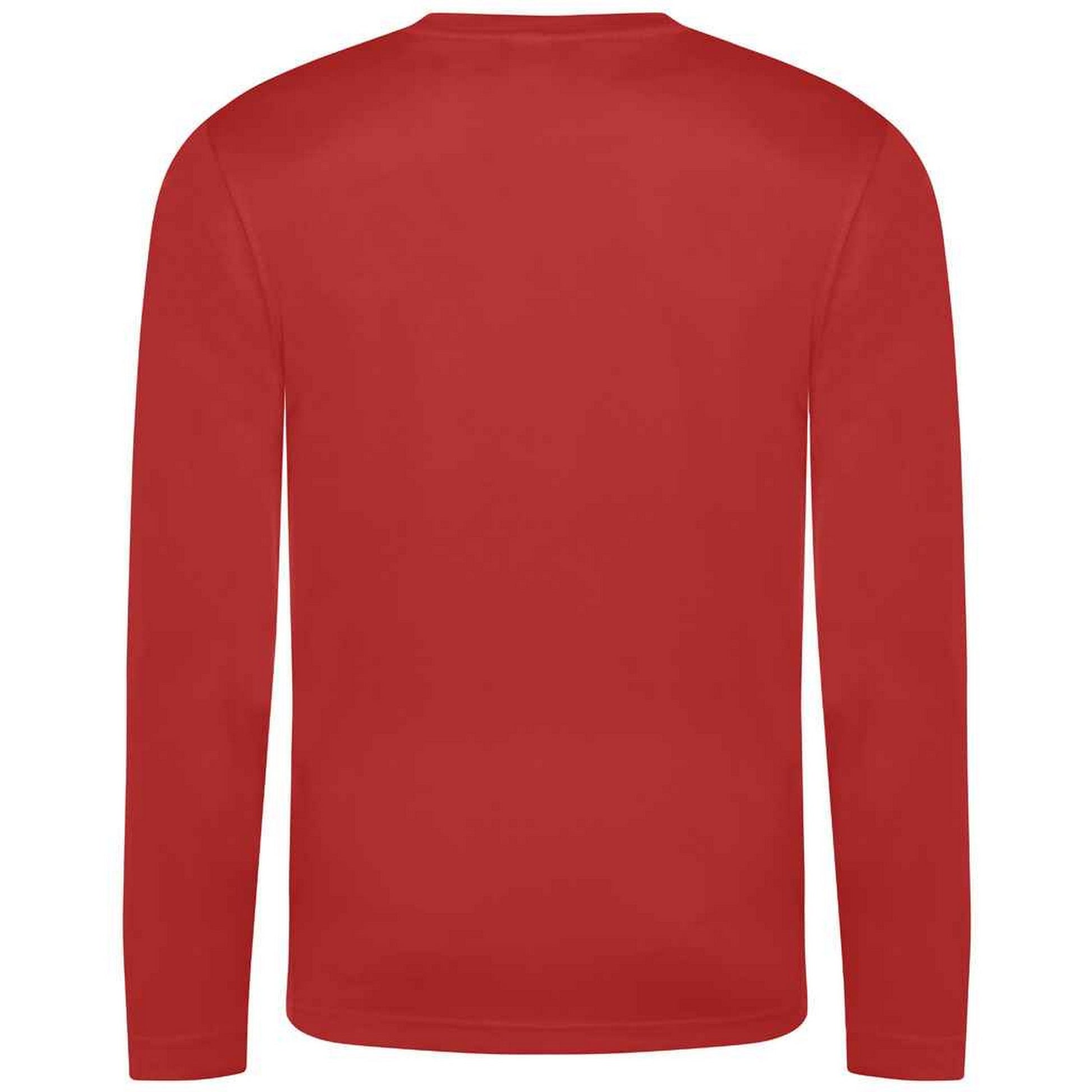 Fire Red - Back - AWDis Cool Mens Moisture Wicking Long-Sleeved T-Shirt