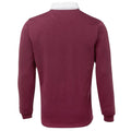 Deep Burgundy - Back - Front Row Mens Premium Rugby Shirt