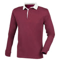 Deep Burgundy - Front - Front Row Mens Premium Rugby Shirt
