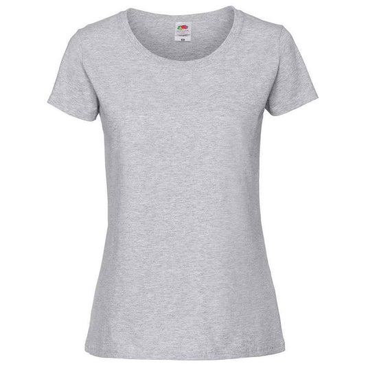 Heather Grey - Front - Fruit of the Loom Womens-Ladies Premium T-Shirt