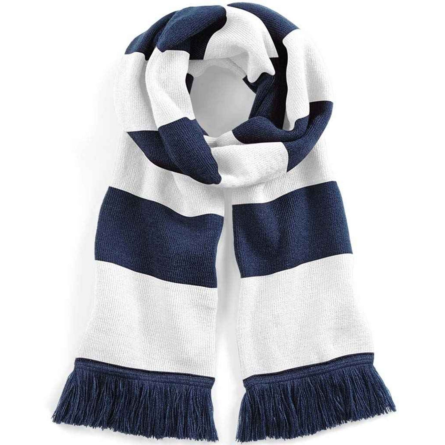French Navy-White - Front - Beechfield Unisex Adult Stadium Scarf