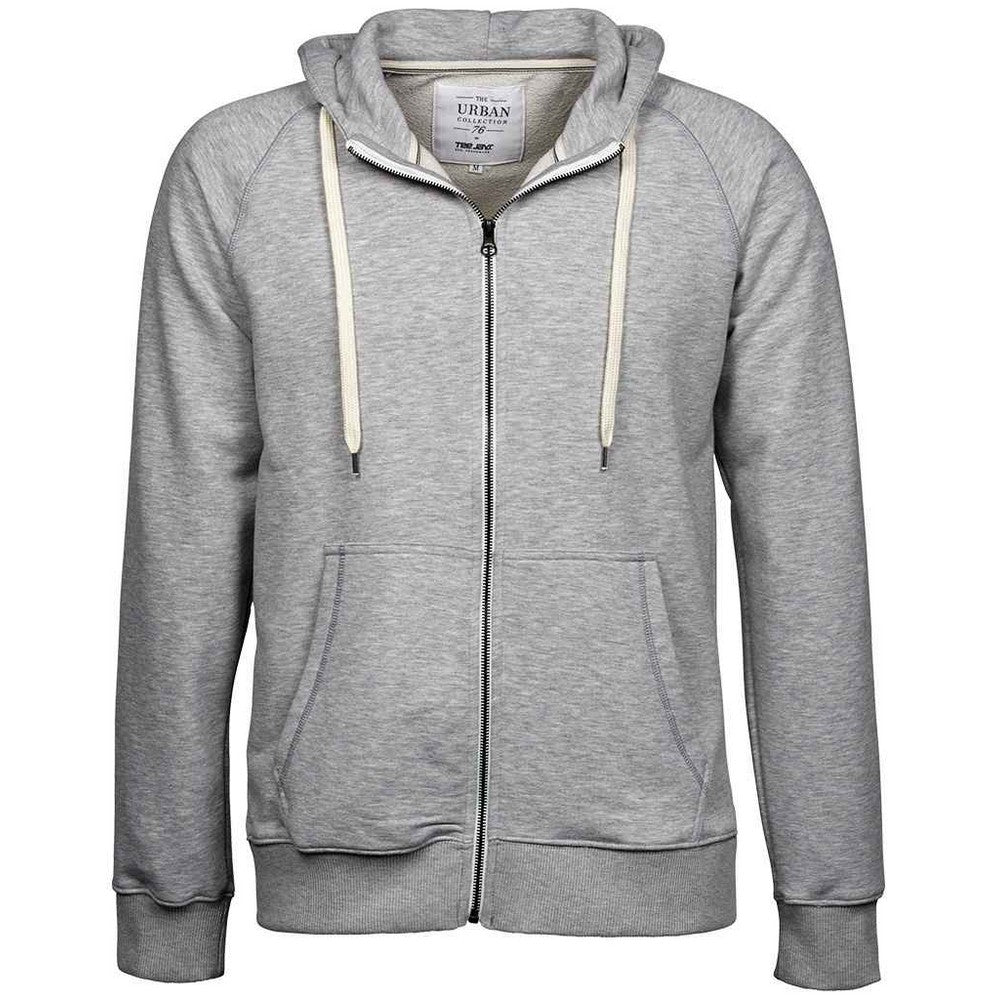 Heather Grey - Front - Tee Jays Mens Urban Heather Full Zip Hoodie
