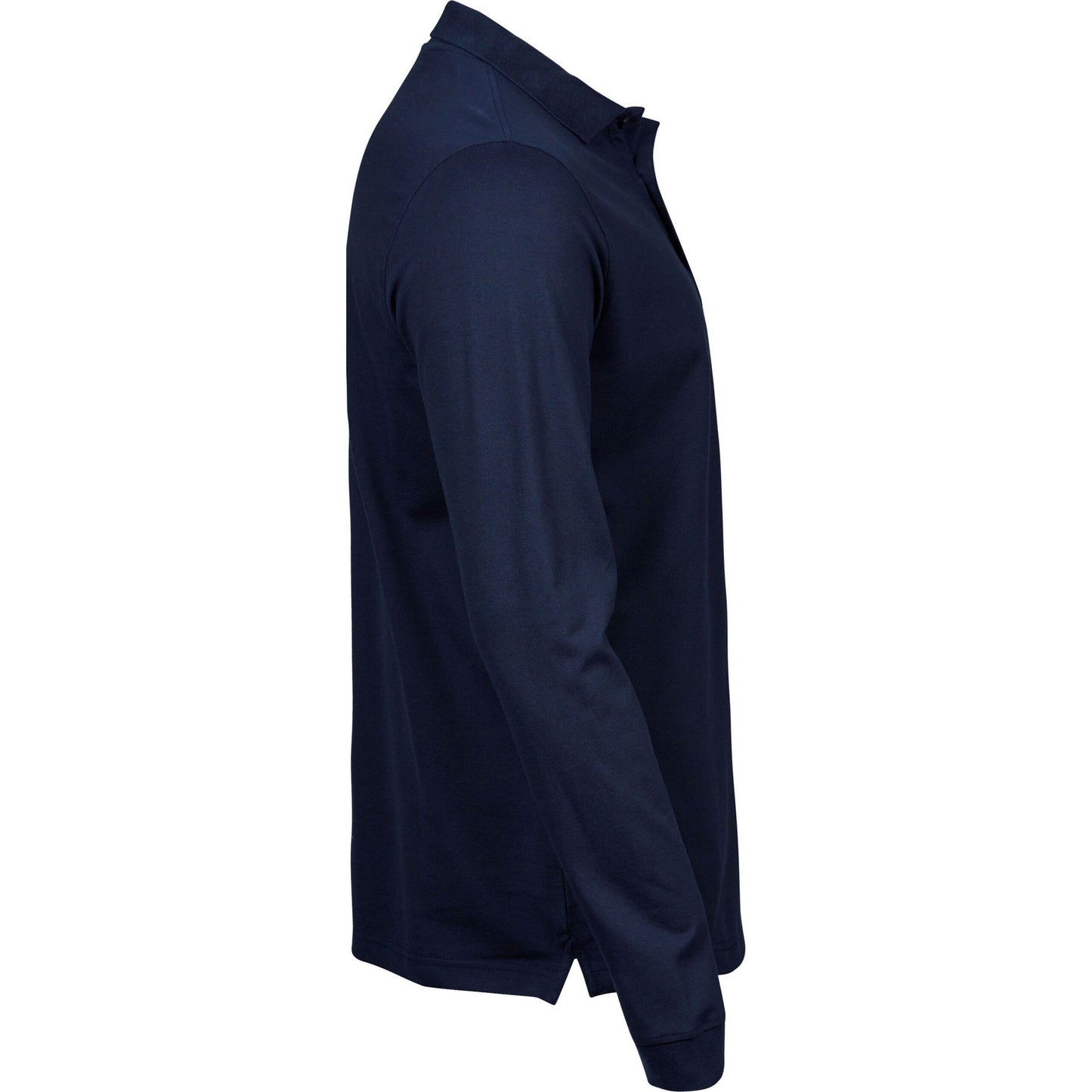 Navy - Side - Tee Jays Mens Luxury Stretch Long-Sleeved Polo Shirt