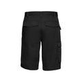 Black - Back - Russell Mens Polycotton Work Shorts