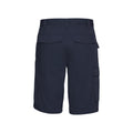 French Navy - Back - Russell Mens Polycotton Work Shorts