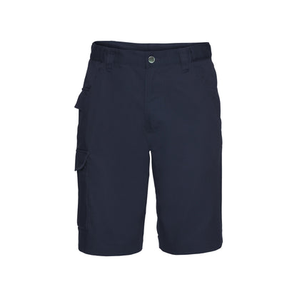 French Navy - Front - Russell Mens Polycotton Work Shorts