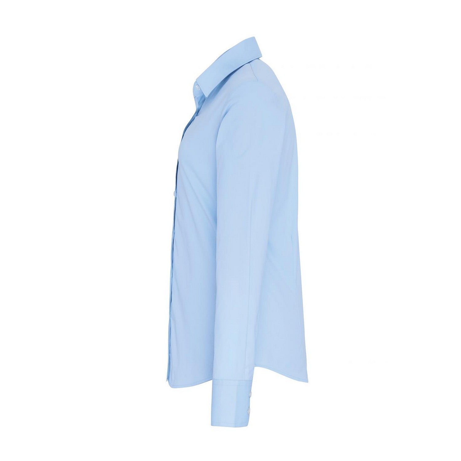 Pale Blue - Back - Premier Womens-Ladies Poplin Stretch Long-Sleeved Shirt