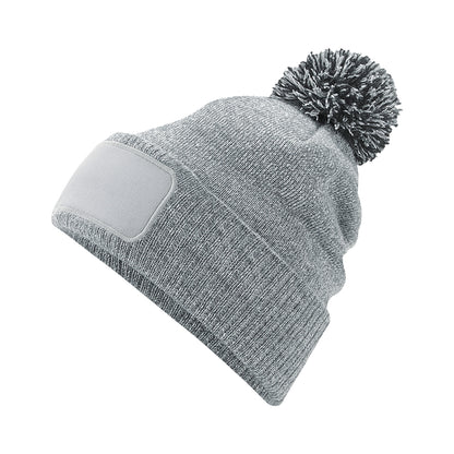 Heather Grey-Black - Back - Beechfield Unisex Adult Snowstar Beanie