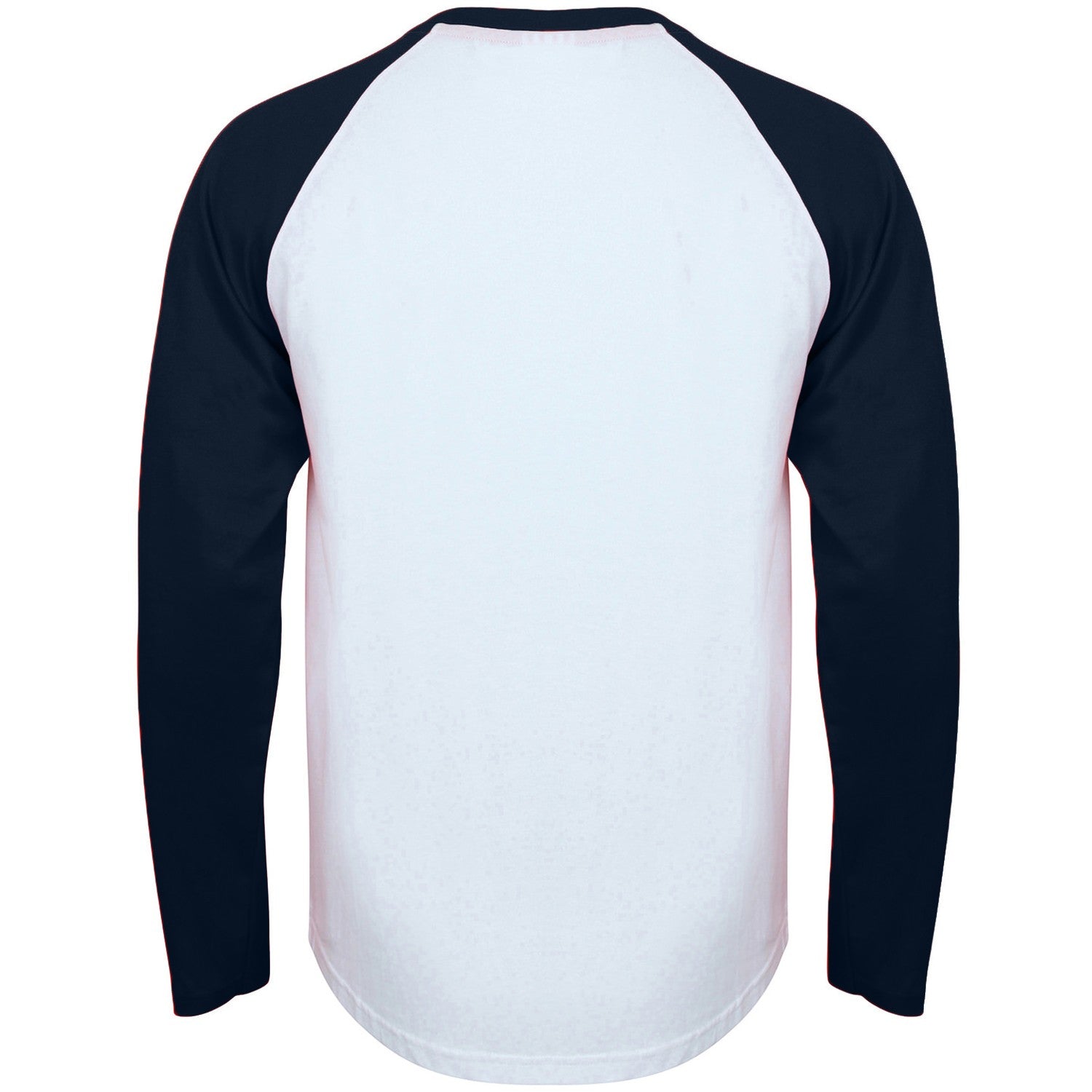 White-Oxford Navy - Back - Skinni Fit Mens Long-Sleeved Baseball T-Shirt