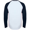 White-Oxford Navy - Back - Skinni Fit Mens Long-Sleeved Baseball T-Shirt