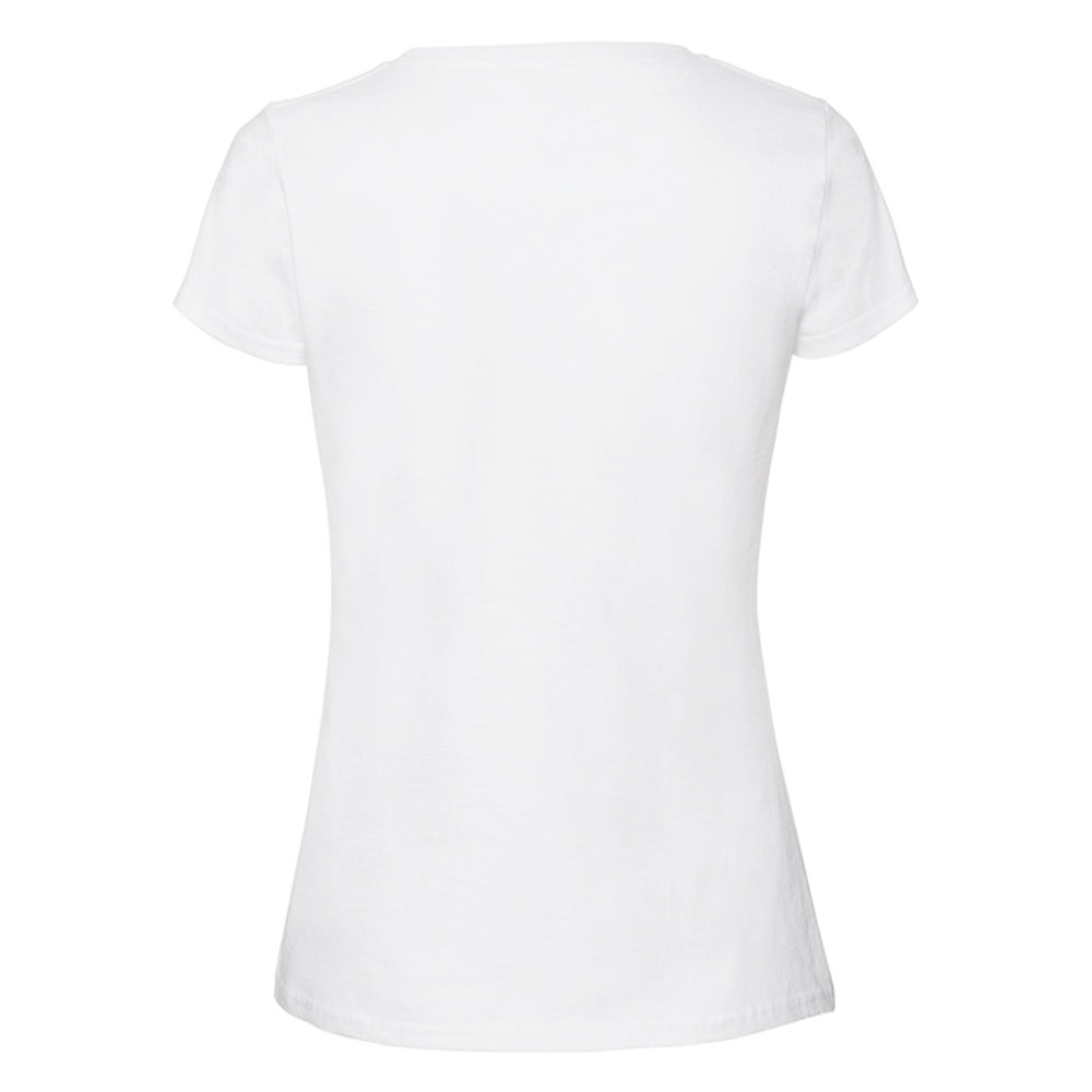 White - Back - Fruit of the Loom Womens-Ladies Premium Ringspun Cotton T-Shirt