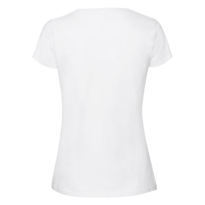 White - Back - Fruit of the Loom Womens-Ladies Premium Ringspun Cotton T-Shirt
