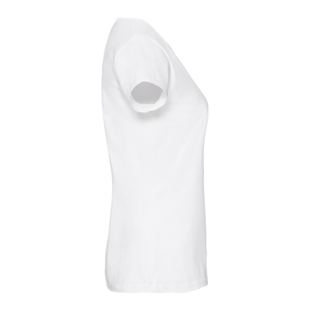 White - Side - Fruit of the Loom Womens-Ladies Premium Ringspun Cotton T-Shirt