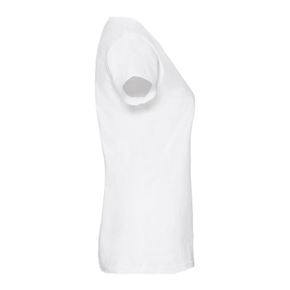 White - Side - Fruit of the Loom Womens-Ladies Premium Ringspun Cotton T-Shirt