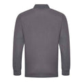 Solid Grey - Back - PRO RTX Mens Pro Pique Long-Sleeved Polo Shirt