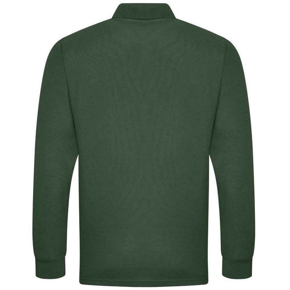 Bottle Green - Back - PRO RTX Mens Pro Pique Long-Sleeved Polo Shirt