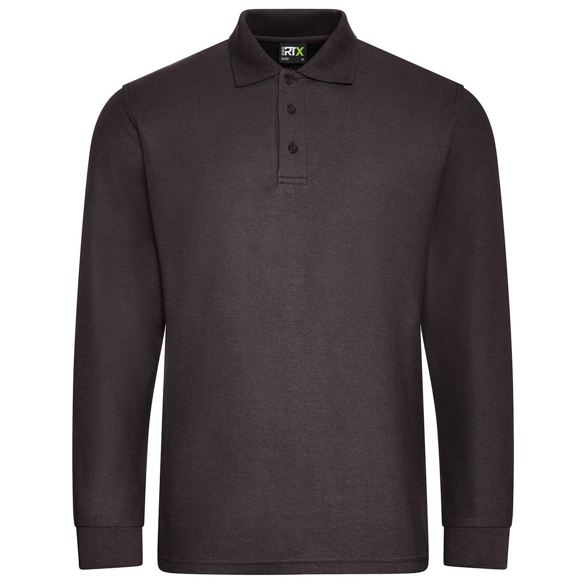 Charcoal - Front - PRO RTX Mens Pro Pique Long-Sleeved Polo Shirt
