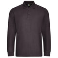 Charcoal - Front - PRO RTX Mens Pro Pique Long-Sleeved Polo Shirt