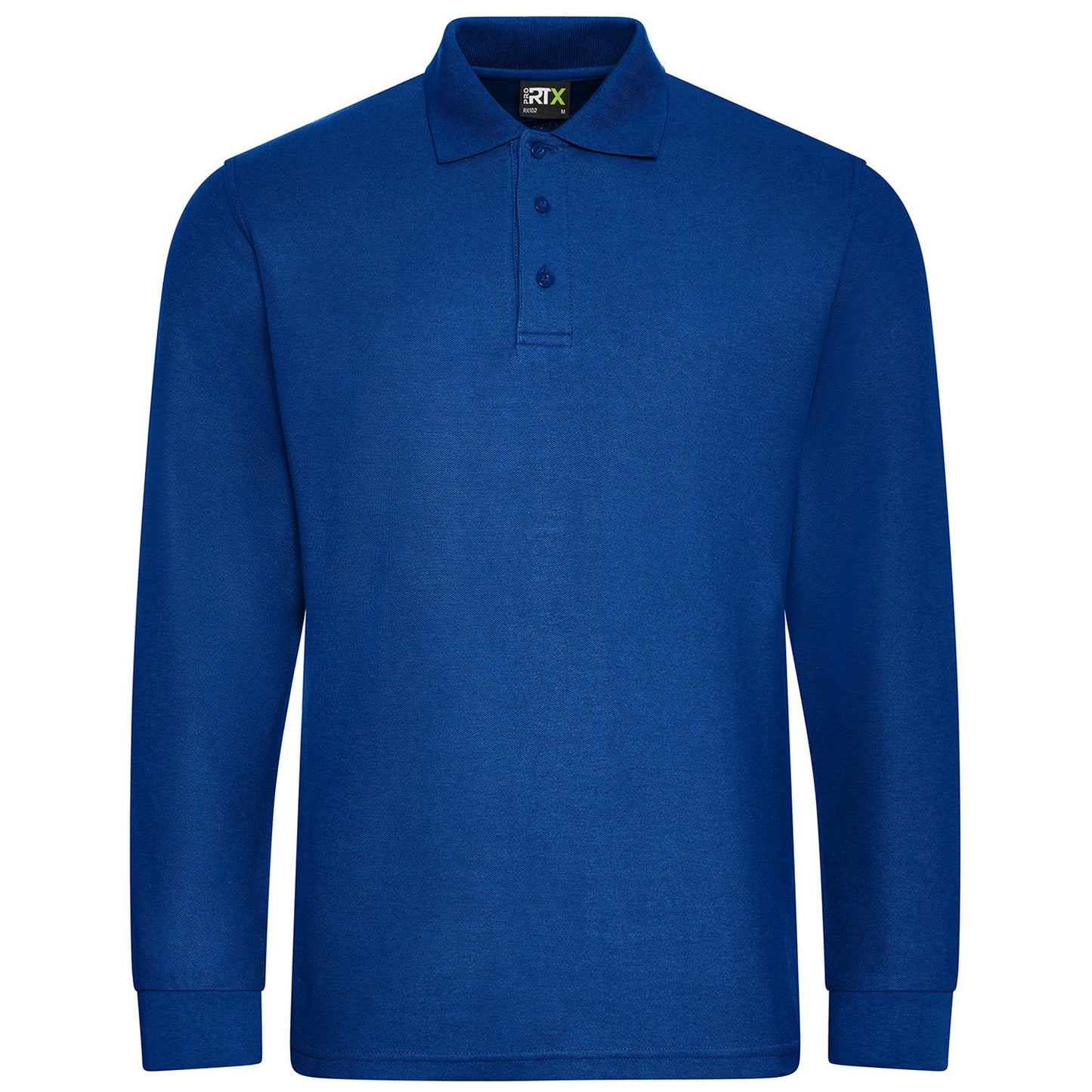 Royal Blue - Front - PRO RTX Mens Pro Pique Long-Sleeved Polo Shirt