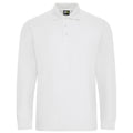 White - Front - PRO RTX Mens Pro Pique Long-Sleeved Polo Shirt