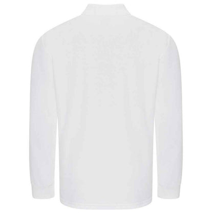 White - Back - PRO RTX Mens Pro Pique Long-Sleeved Polo Shirt