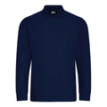 Navy - Front - PRO RTX Mens Pro Pique Long-Sleeved Polo Shirt