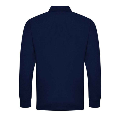 Navy - Back - PRO RTX Mens Pro Pique Long-Sleeved Polo Shirt