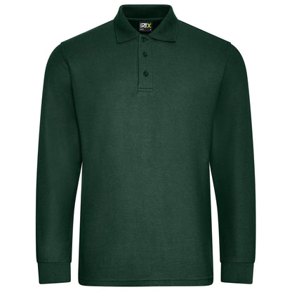 Bottle Green - Front - PRO RTX Mens Pro Pique Long-Sleeved Polo Shirt