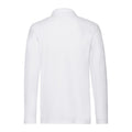 White - Back - Fruit of the Loom Mens Cotton Pique Long-Sleeved Polo Shirt