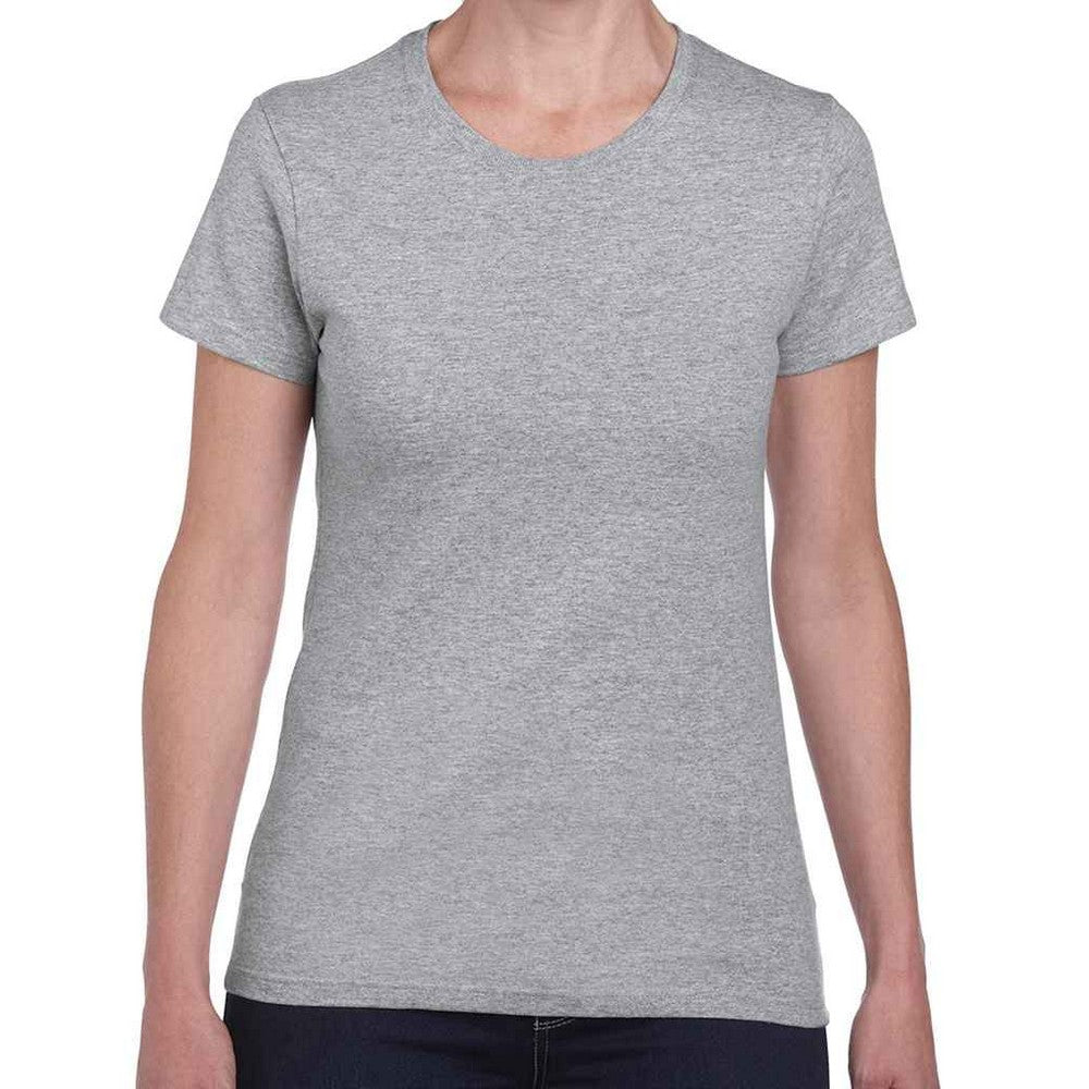 Sports Grey - Front - Gildan Womens-Ladies Heavy Cotton T-Shirt