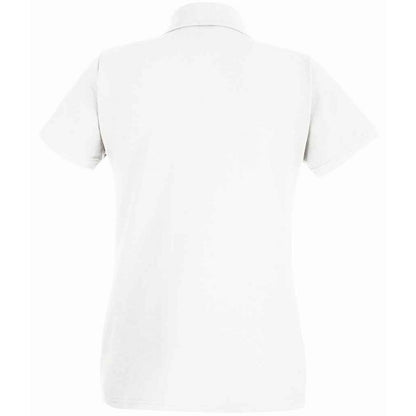 White - Back - Fruit of the Loom Womens-Ladies Cotton Pique Lady Fit Polo Shirt