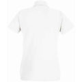 White - Back - Fruit of the Loom Womens-Ladies Cotton Pique Lady Fit Polo Shirt