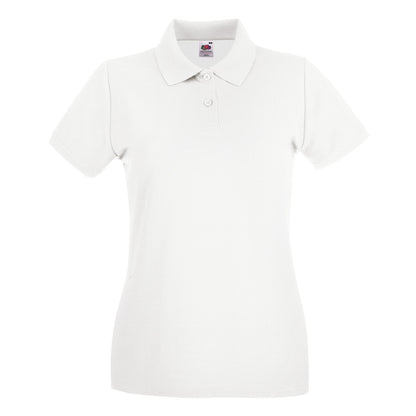 White - Front - Fruit of the Loom Womens-Ladies Cotton Pique Lady Fit Polo Shirt
