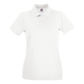 White - Front - Fruit of the Loom Womens-Ladies Cotton Pique Lady Fit Polo Shirt