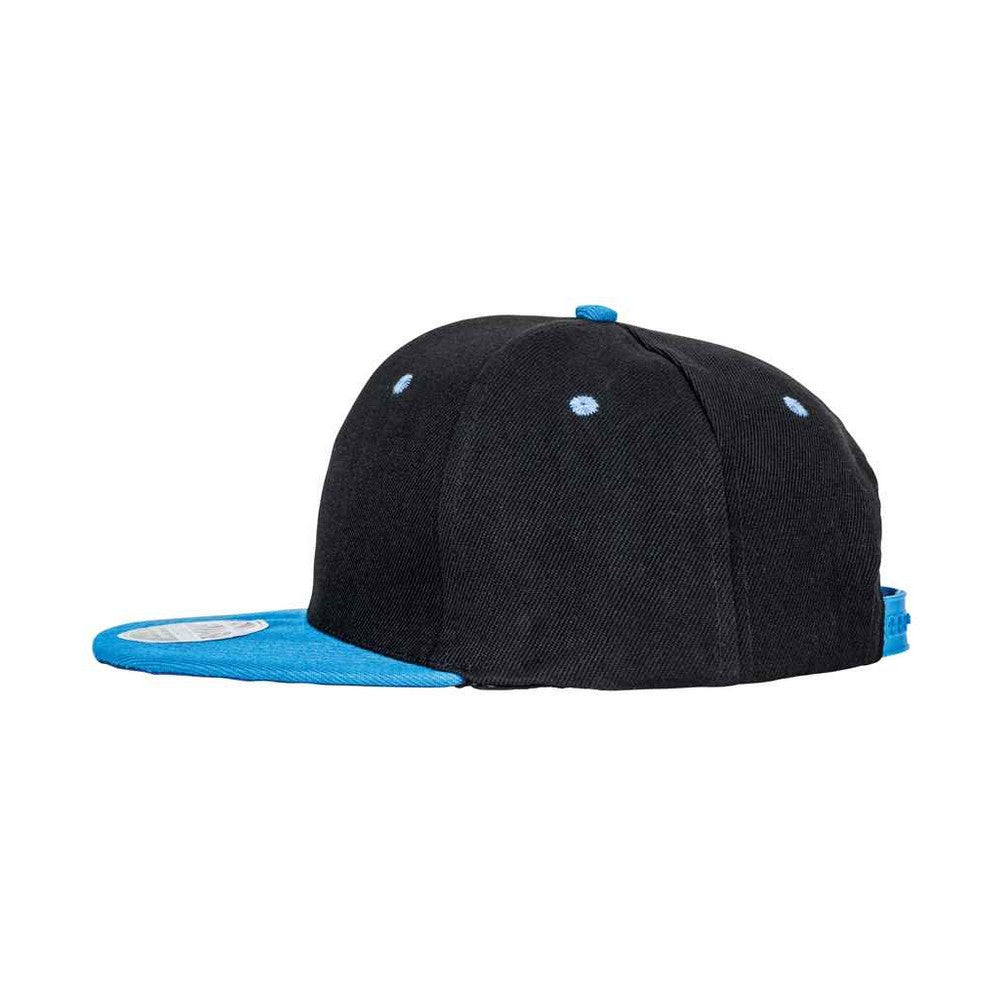 Black-Azure - Side - Result Headwear Unisex Adult Bronx Contrast Snapback Cap