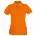 Orange - Front - Fruit of the Loom Womens-Ladies Premium Cotton Pique Lady Fit Polo Shirt