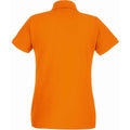 Orange - Back - Fruit of the Loom Womens-Ladies Premium Cotton Pique Lady Fit Polo Shirt