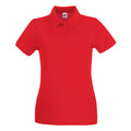 Red - Front - Fruit of the Loom Womens-Ladies Premium Cotton Pique Lady Fit Polo Shirt