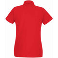Red - Back - Fruit of the Loom Womens-Ladies Premium Cotton Pique Lady Fit Polo Shirt