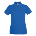 Royal Blue - Front - Fruit of the Loom Womens-Ladies Premium Cotton Pique Lady Fit Polo Shirt