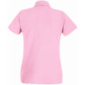 Light Pink - Back - Fruit of the Loom Womens-Ladies Premium Cotton Pique Lady Fit Polo Shirt
