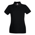 Black - Front - Fruit of the Loom Womens-Ladies Premium Cotton Pique Lady Fit Polo Shirt