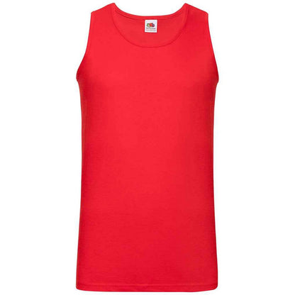 Red - Front - Fruit of the Loom Mens Athletic Vest Top