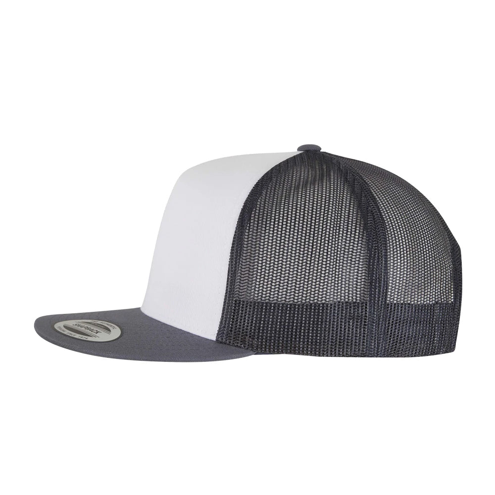 Navy-White-Dark Navy - Front - Flexfit Unisex Adult Contrast Trucker Cap