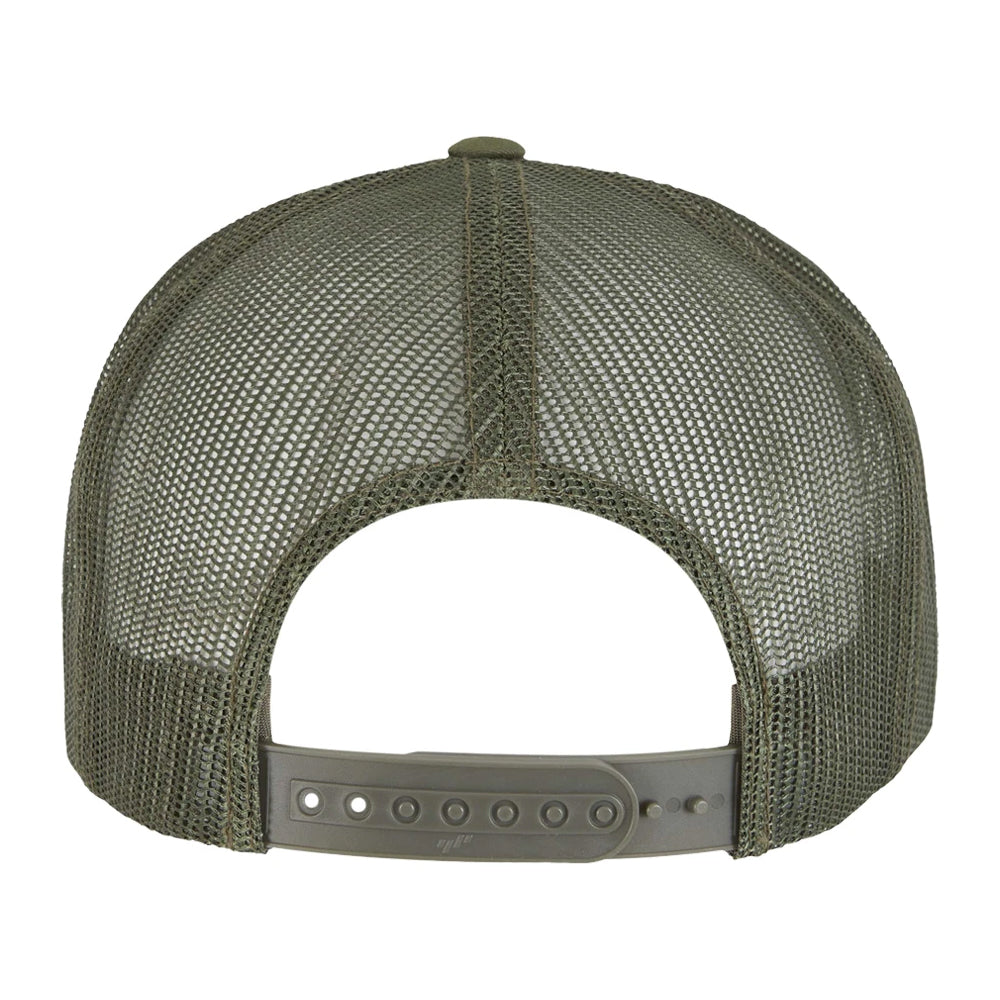 Olive Green-White-Loden - Back - Flexfit Unisex Adult Contrast Trucker Cap