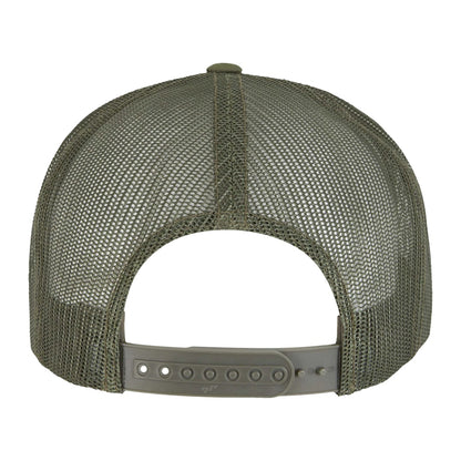 Olive Green-White-Loden - Back - Flexfit Unisex Adult Contrast Trucker Cap
