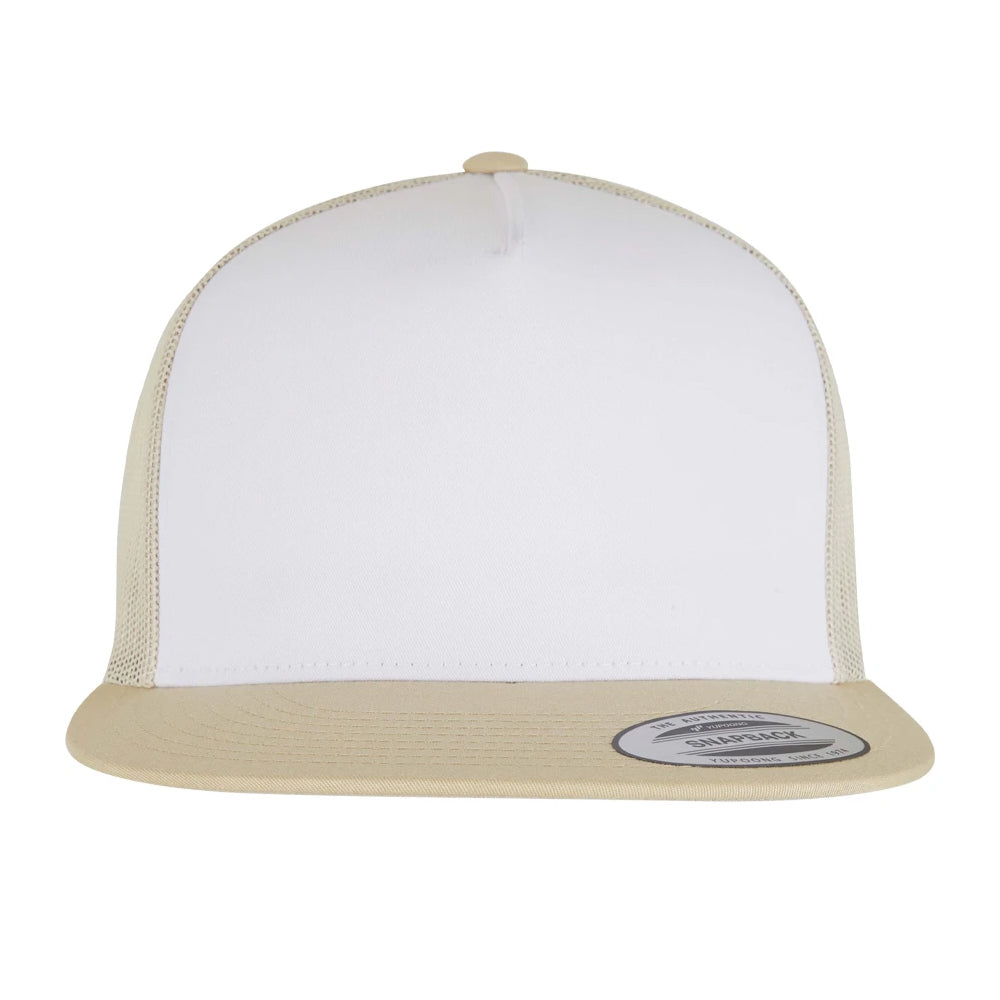 Gold-White-Beige - Side - Flexfit Unisex Adult Contrast Trucker Cap
